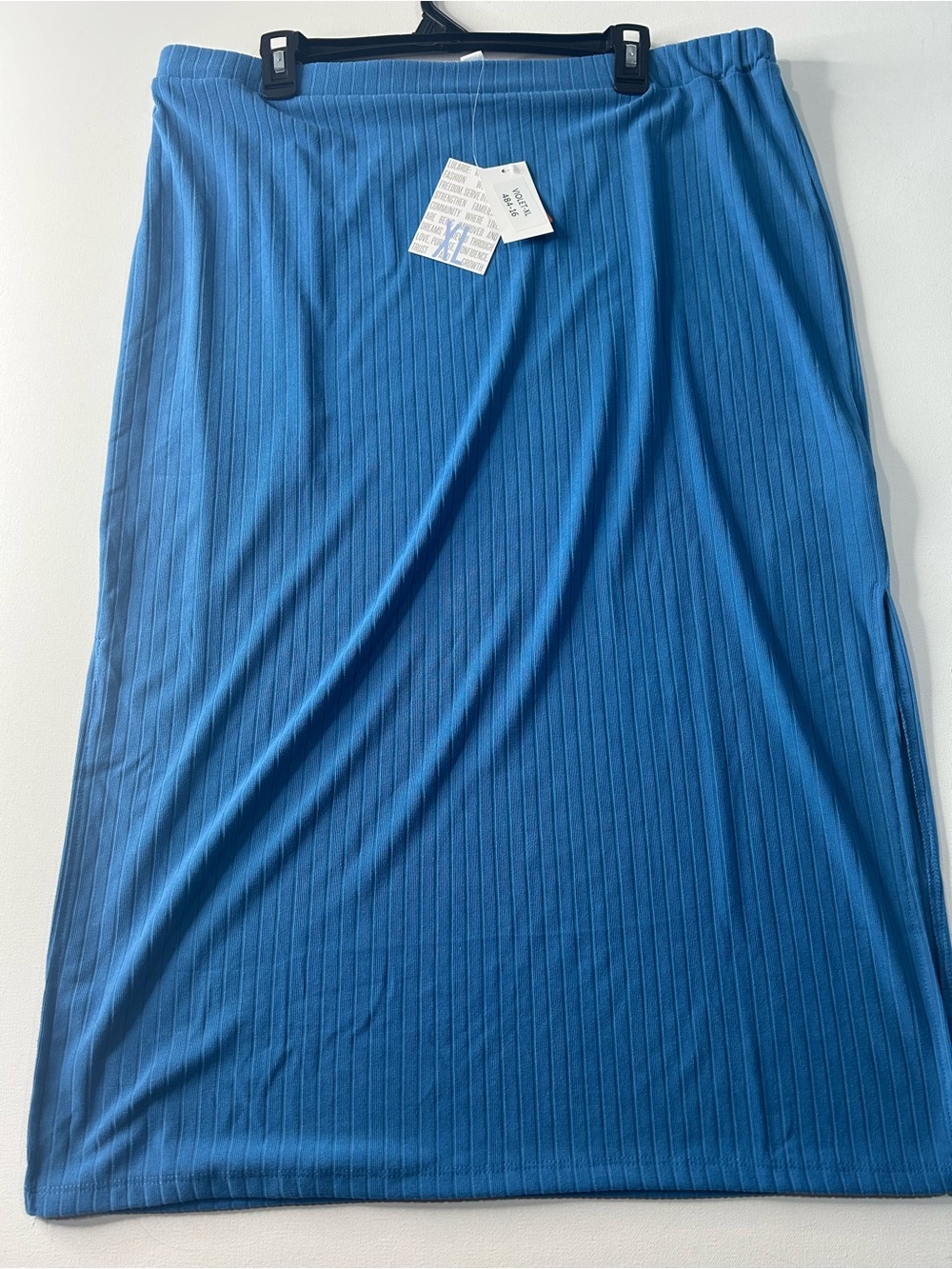 NWT LuLaRoe XL Violet Blue Ribbed Midi Skirt